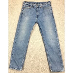 Levi's 505 Jeans Mens 34x30 Blue Straight Fit Mid Rise Stretch Denim